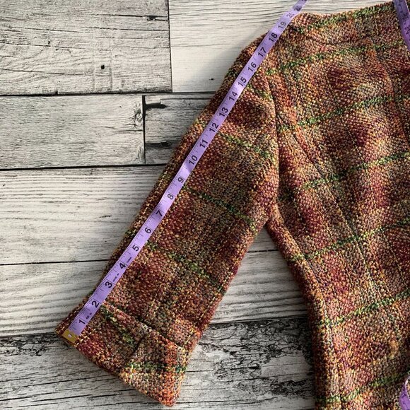 Coldwater Creek Tweed Boucle Cropped One Button Collarless Blazer - Picture 12 of 12